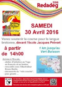 Venez soutenir la course pour la langue bretonne à Bruz. Le samedi 30 avril 2016 à BRUZ. Ille-et-Vilaine.  14H00